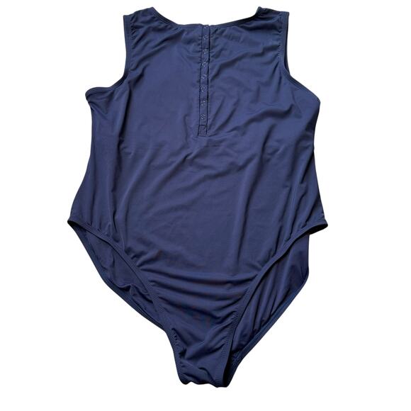 ANDIE Navy Blue Malibu Snap Front One Piece Swimsuit Women's Size XXL - Picture 2 of 7